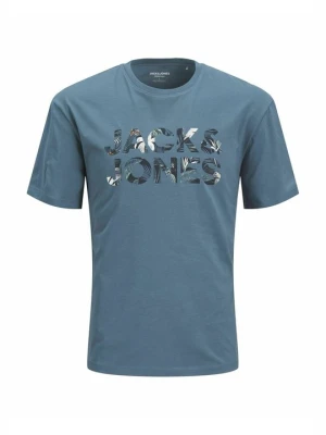 T-shirt z nadrukiem Jack & Jones Kids niebieski