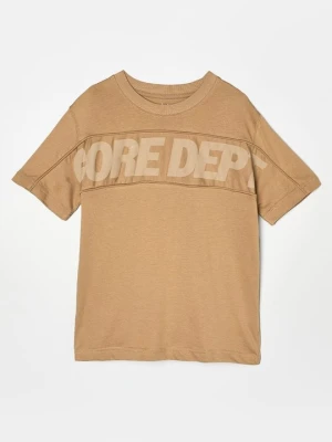 T-shirt z nadrukiem Jack & Jones Kids ochra