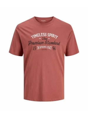 T-shirt z nadrukiem Jack&Jones koniakowy