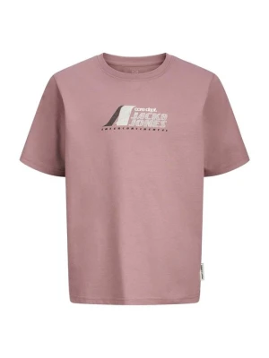 T-shirt z nadrukiem Jack&Jones mauve