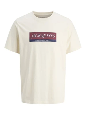 T-shirt z nadrukiem Jack&Jones mleczny