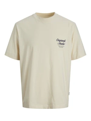 T-shirt z nadrukiem Jack & Jones Kids mleczny