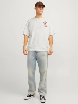 T-shirt z nadrukiem Jack&Jones mleczny
