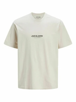T-shirt z nadrukiem Jack&Jones mleczny