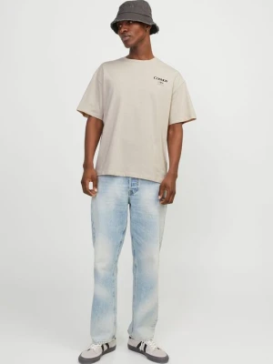 T-shirt z nadrukiem Jack&Jones mleczny