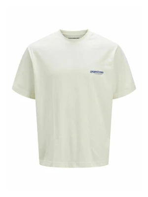 T-shirt z nadrukiem Jack&Jones mleczny
