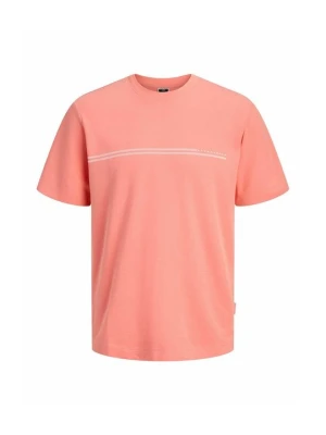 T-shirt z nadrukiem Jack&Jones morelowy