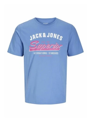T-shirt z nadrukiem Jack&Jones niebieski