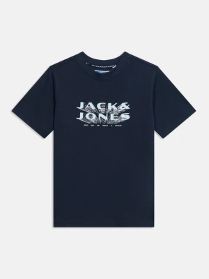 T-shirt z nadrukiem Jack & Jones Kids niebieski