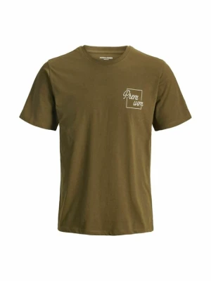 T-shirt z nadrukiem Jack&Jones oliwkowy