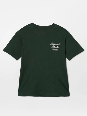 T-shirt z nadrukiem Jack & Jones Kids zielony