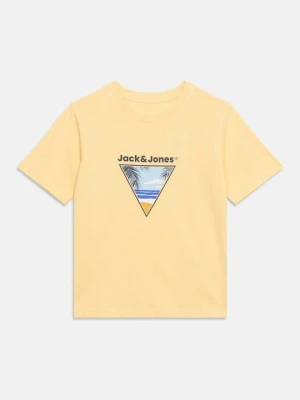 T-shirt z nadrukiem Jack&Jones żółty