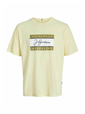 T-shirt z nadrukiem Jack&Jones żółty