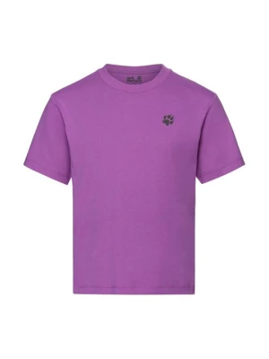 T-shirt z nadrukiem Jack Wolfskin różowy