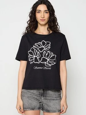 T-shirt z nadrukiem JDY czarny