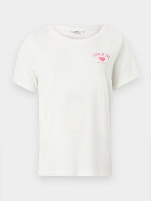 T-shirt z nadrukiem JDY mleczny