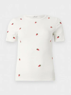 T-shirt z nadrukiem JDY mleczny