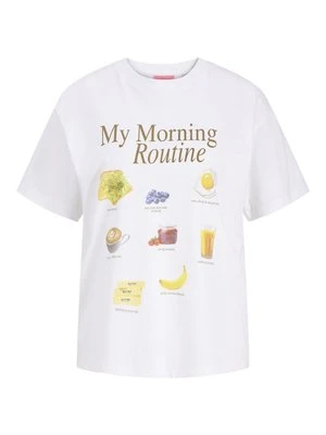 T-shirt z nadrukiem JJXX biały