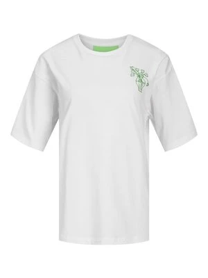 T-shirt z nadrukiem JJXX mleczny