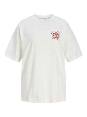 T-shirt z nadrukiem JJXX biały