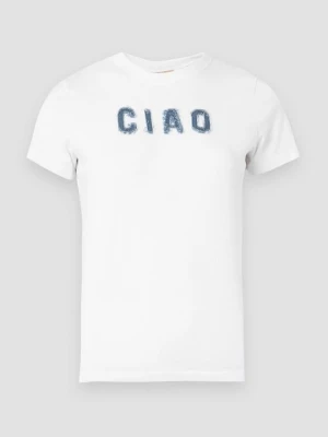 T-shirt z nadrukiem JJXX biały