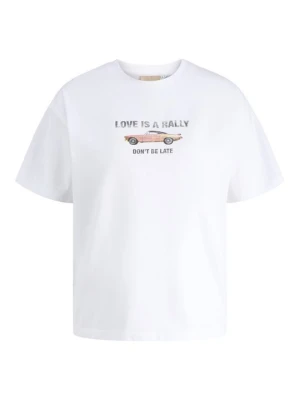 T-shirt z nadrukiem JJXX biały