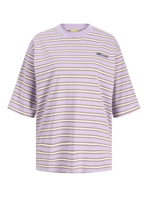 T-shirt z nadrukiem JJXX liliowy
