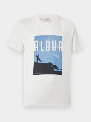 T-shirt z nadrukiem JOOP! piaskowy