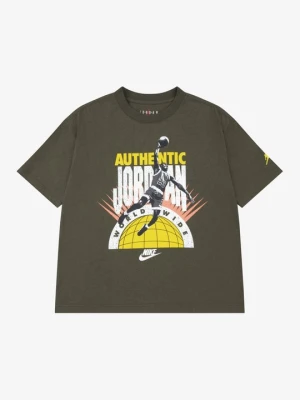 T-shirt z nadrukiem Jordan khaki