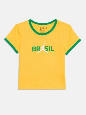 T-shirt z nadrukiem Jordan żółty