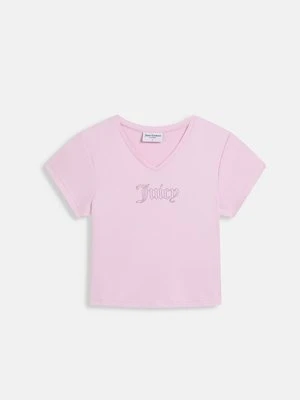 T-shirt z nadrukiem Juicy Couture różowy