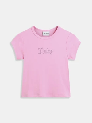 T-shirt z nadrukiem Juicy Couture różowy
