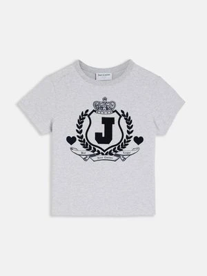 T-shirt z nadrukiem Juicy Couture srebrny