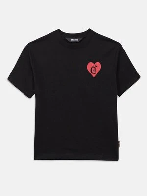 T-shirt z nadrukiem Just Cavalli czarny