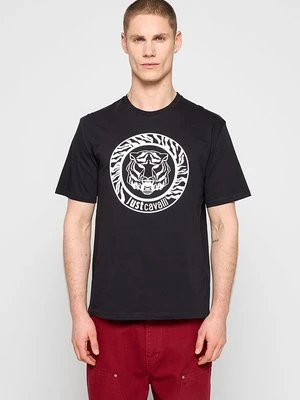 T-shirt z nadrukiem Just Cavalli czarny