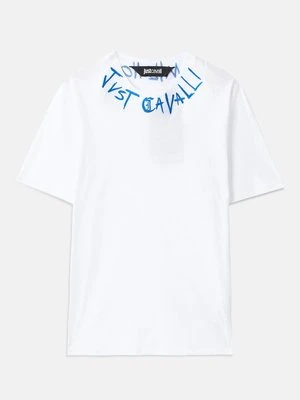 T-shirt z nadrukiem Just Cavalli biały