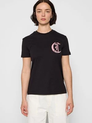 T-shirt z nadrukiem Just Cavalli czarny