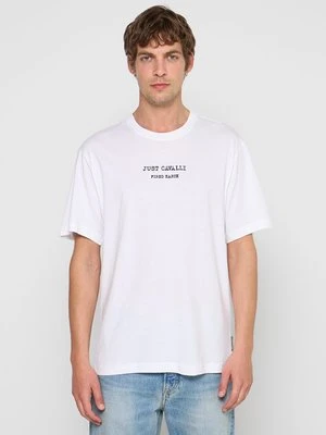 T-shirt z nadrukiem Just Cavalli biały