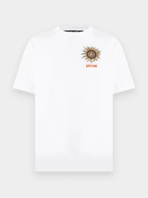 T-shirt z nadrukiem Just Cavalli biały