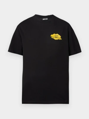 T-shirt z nadrukiem Just Cavalli czarny