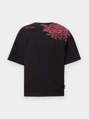 T-shirt z nadrukiem Just Cavalli czarny