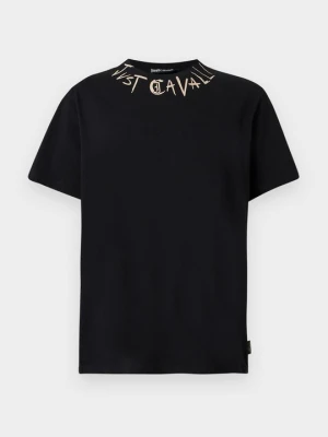 T-shirt z nadrukiem Just Cavalli czarny