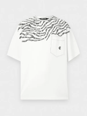 T-shirt z nadrukiem Just Cavalli mleczny