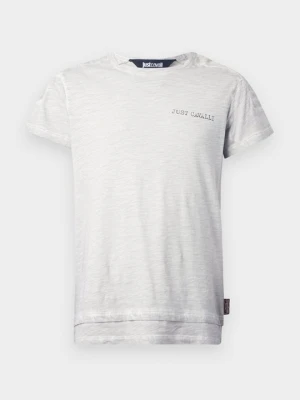 T-shirt z nadrukiem Just Cavalli szary