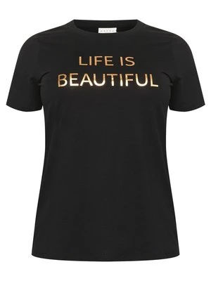 T-shirt z nadrukiem Kaffe czarny