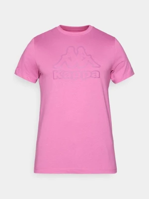 T-shirt z nadrukiem Kappa liliowy