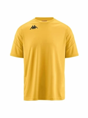 T-shirt z nadrukiem Kappa żółty