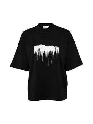 T-shirt z nadrukiem Karen by Simonsen czarny