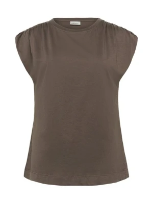 T-shirt z nadrukiem Karen by Simonsen khaki
