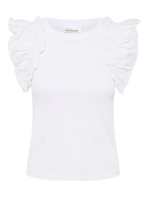 T-shirt z nadrukiem Karen by Simonsen mleczny